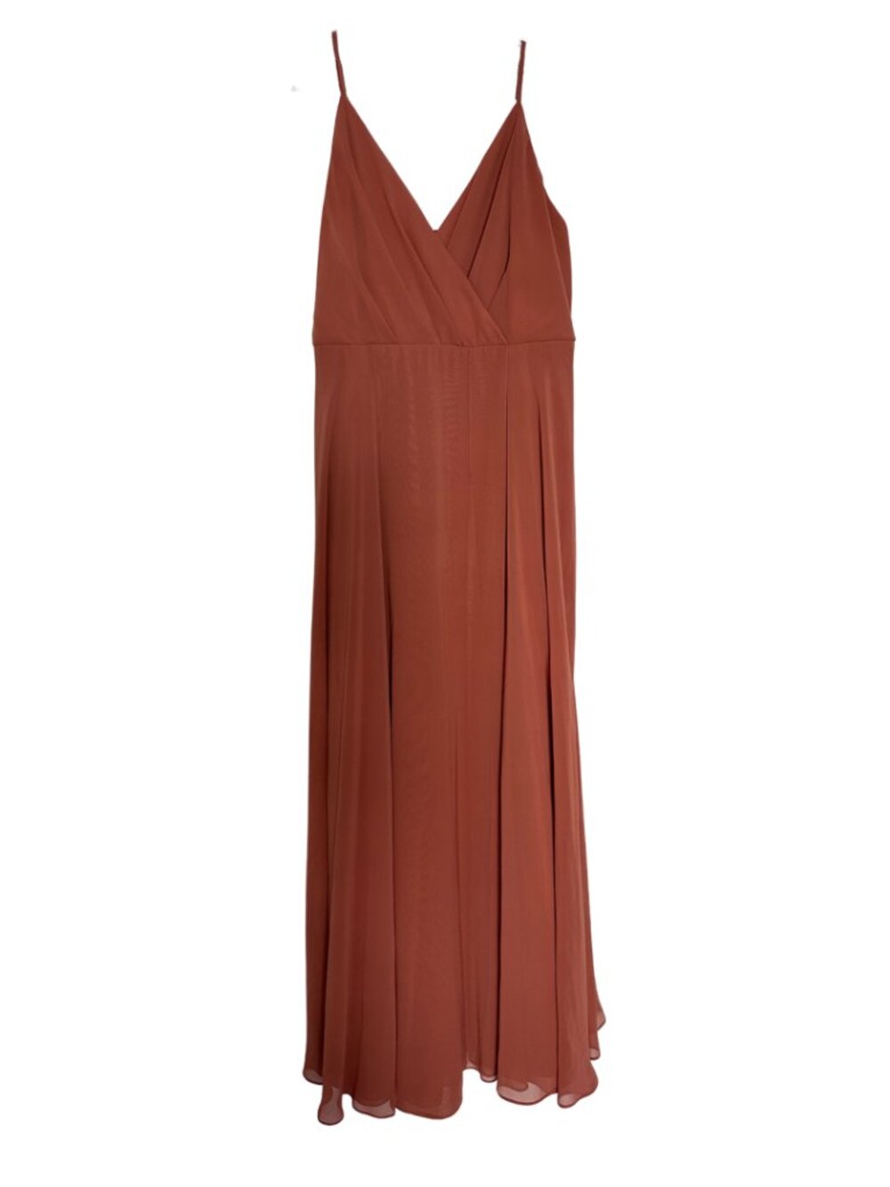 Birdy Grey Rust Orange Chiffon Dress (Size Medium)